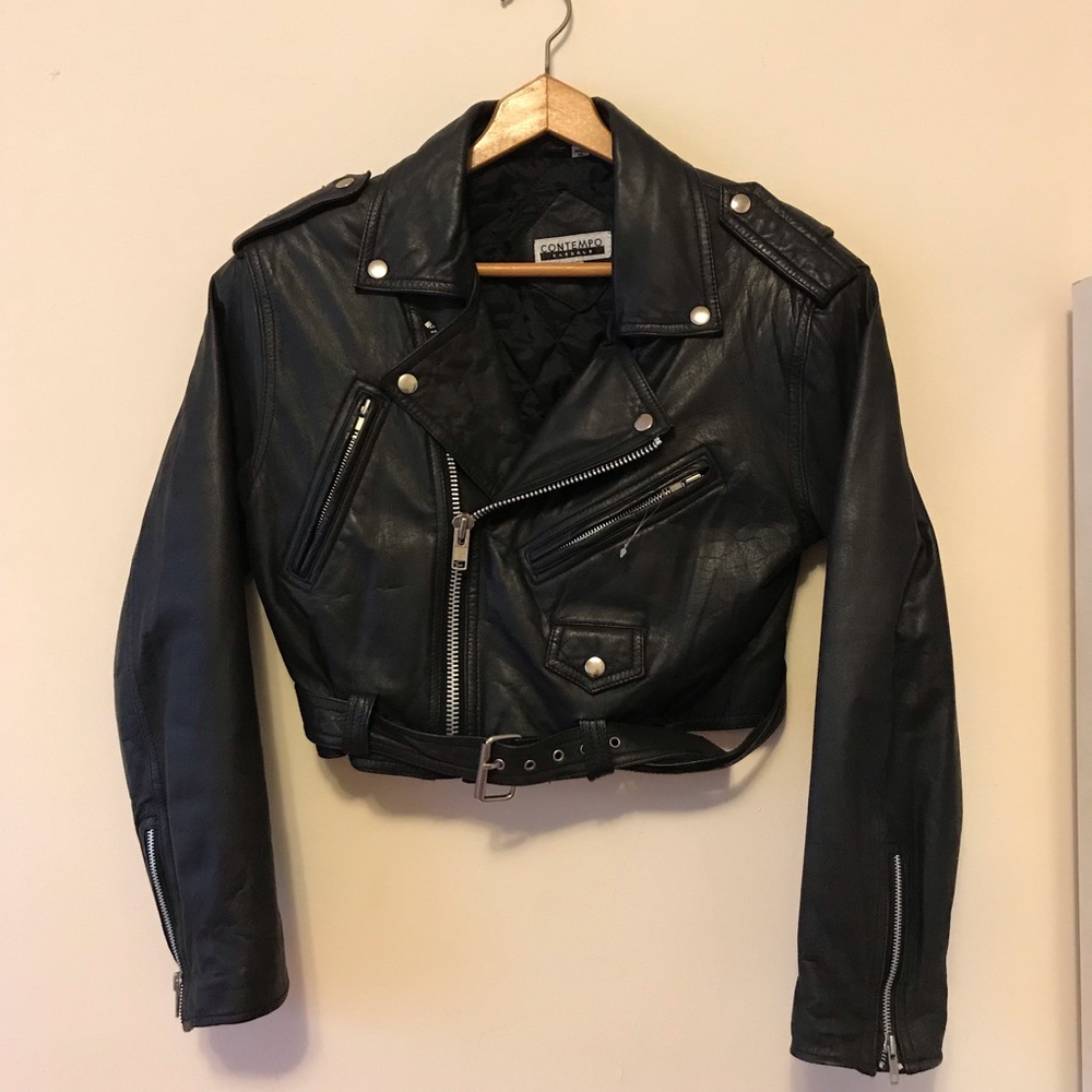 🗣80s CROPPED LEATHER JACKET🗣